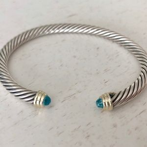 David Yurman Blue Topaz Cable Classics Bracelet